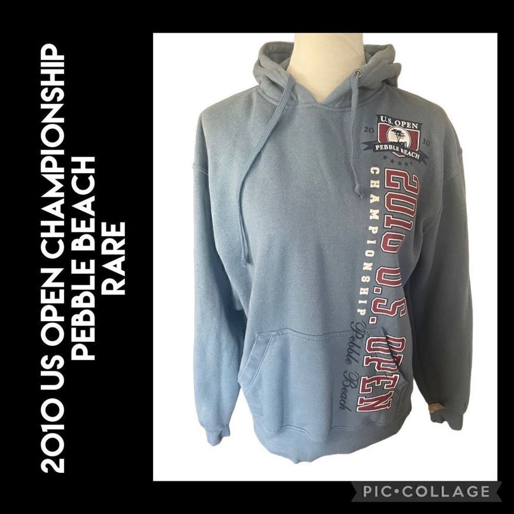 2010 US Open Championship Pebble Beach Slate Blue Hoodie Size Medium-Gear For Sp